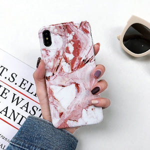 Marble Case on For Coque iphone 7 XS MAX iphone 6 6S 7 8 Plus iphone X XR