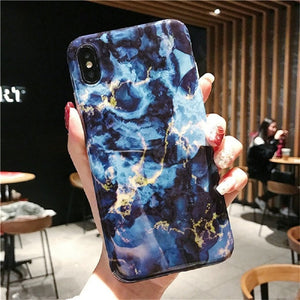 Marble Case on For Coque iphone 7 XS MAX iphone 6 6S 7 8 Plus iphone X XR